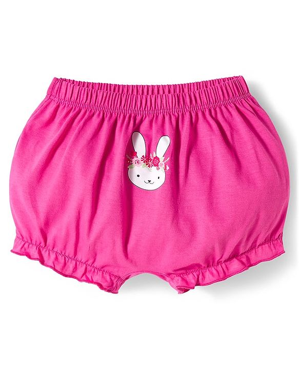 Babyhug 100% Cotton Knit Bloomers With Bunny & Deer Print Pack of 3 - Multicolor