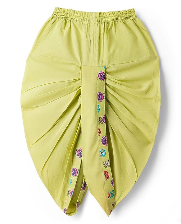 Babyhug Woven Full Sleeves Floral Printed Kurta & Dhoti Set - Green