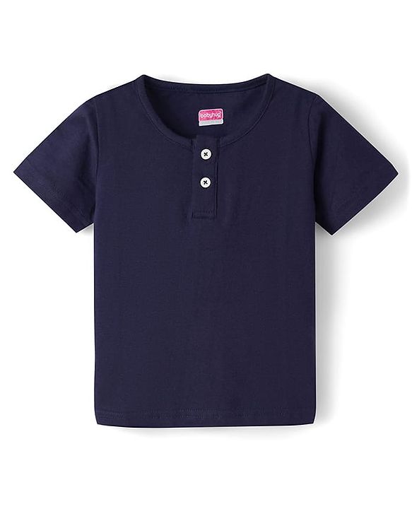 Babyhug Cotton Woven Half Sleeves Checks Shirt With Inner Tee - Blue