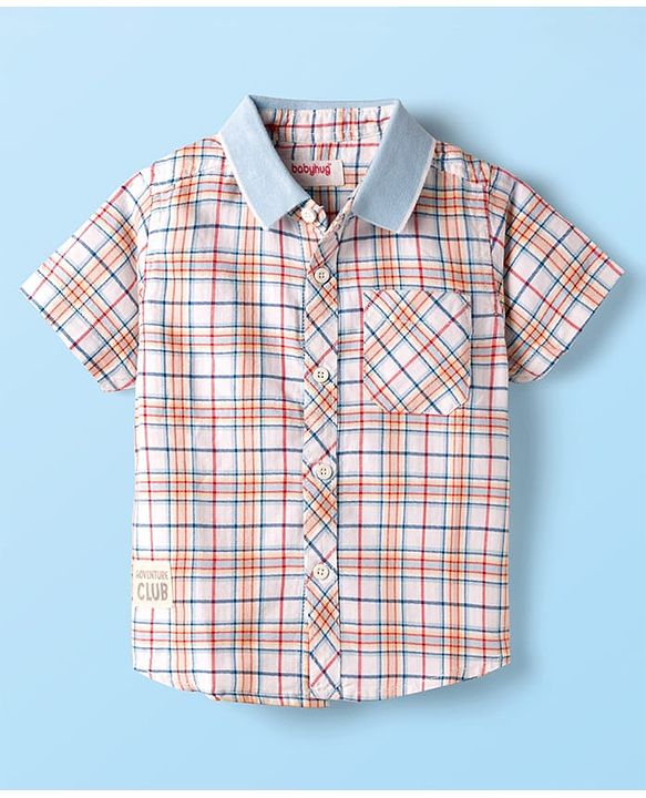 Babyhug Cotton Woven Half Sleeves Checked Shirt - Multicolor