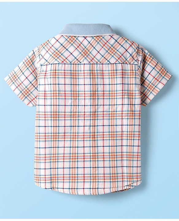 Babyhug Cotton Woven Half Sleeves Checked Shirt - Multicolor