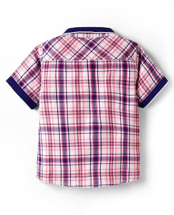 Babyhug 100% Cotton Woven Half Sleeves Checks Shirt - Multicolour