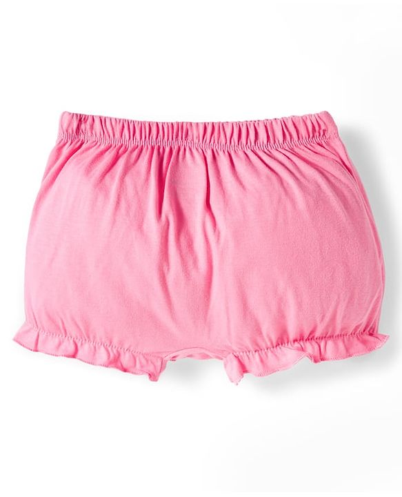 Babyhug 100% Cotton Knit Bloomers with Floral & Polka Dot Print Pack of 3 - Yellow Blue & Pink