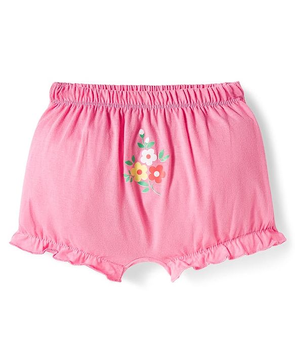 Babyhug 100% Cotton Knit Bloomers with Floral & Polka Dot Print Pack of 3 - Yellow Blue & Pink