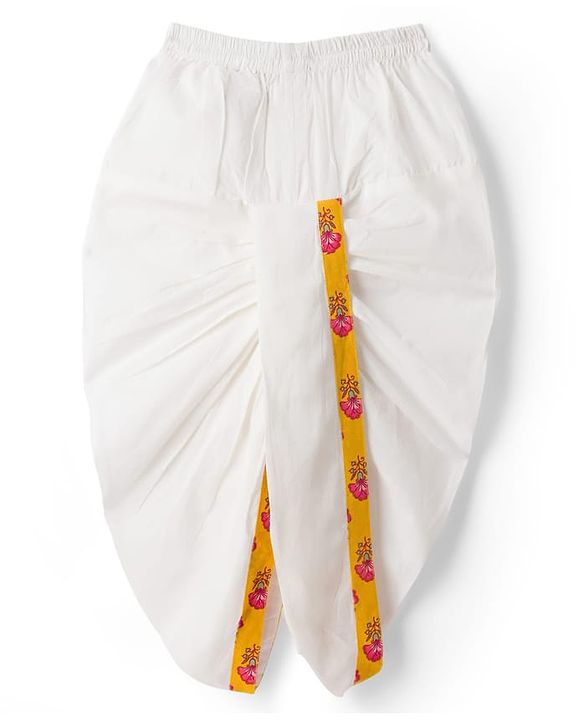 Babyhug Cotton Woven Full Sleeves Cambric Floral Printed Kurta Dhoti Set - Yellow