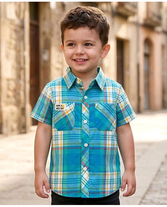 Babyhug Cotton Woven Half Sleeves Checked Shirt - Multicolor