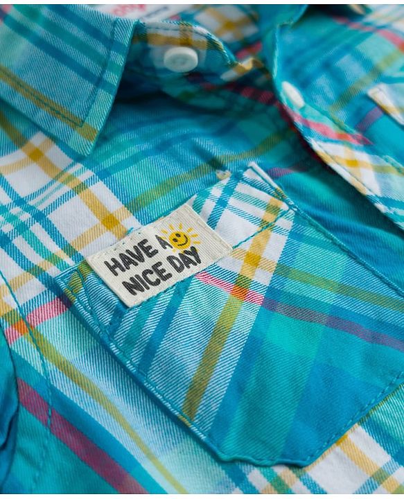 Babyhug Cotton Woven Half Sleeves Checked Shirt - Multicolor
