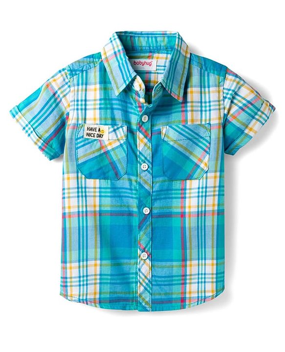Babyhug Cotton Woven Half Sleeves Checked Shirt - Multicolor