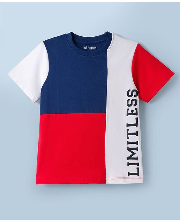 Pine Kids Single Jersey Knit Half Sleeves T-Shirt & Shorts Set With Limitless Print - Multicolor