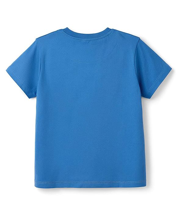Pine Kids Single Jersey Knit Half Sleeves T-Shirt & Shorts Set with Believe Print - Blue Yellow & Black
