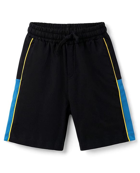 Pine Kids Single Jersey Knit Half Sleeves T-Shirt & Shorts Set with Believe Print - Blue Yellow & Black
