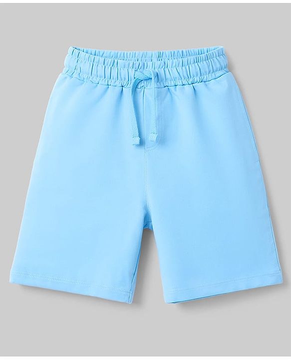 Pine Kids Single Jersey Knit Drop Shoulder Sleeves T-Shirt & Shorts Set - Blue