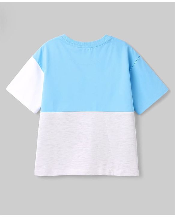 Pine Kids Single Jersey Knit Drop Shoulder Sleeves T-Shirt & Shorts Set - Blue