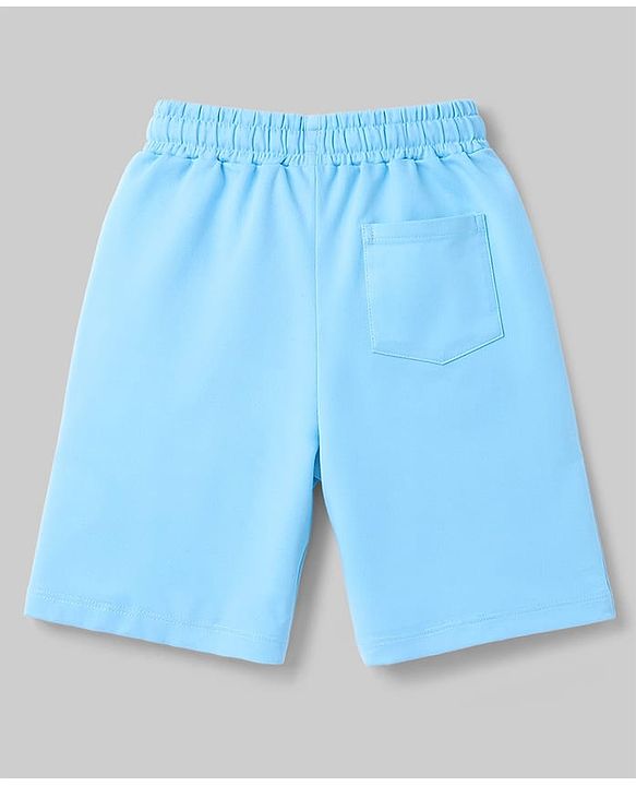 Pine Kids Single Jersey Knit Drop Shoulder Sleeves T-Shirt & Shorts Set - Blue