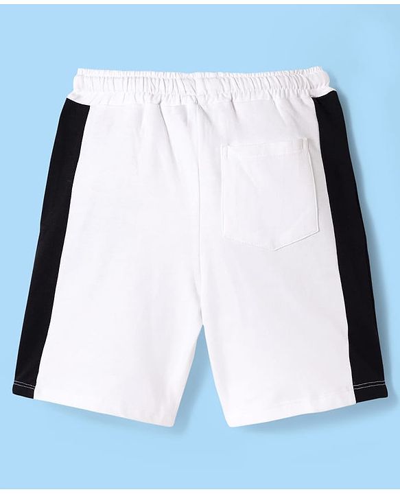 Pine Kids Single Jersey Knit Half Sleeves Numerical & Text Printed T-Shirt & Shorts Set - White
