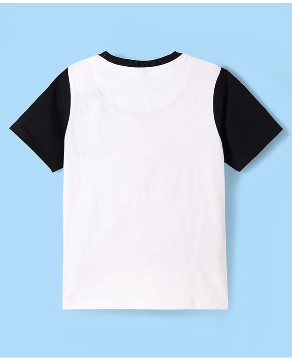 Pine Kids Single Jersey Knit Half Sleeves Numerical & Text Printed T-Shirt & Shorts Set - White