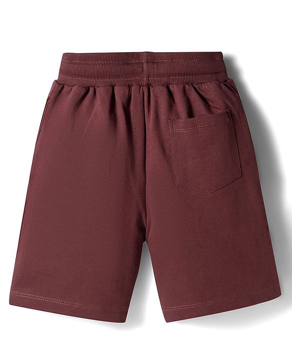 Pine Kids Single Jersey Knit Drop Half Sleeves T-Shirt & Shorts Set with Game Print - Brown
