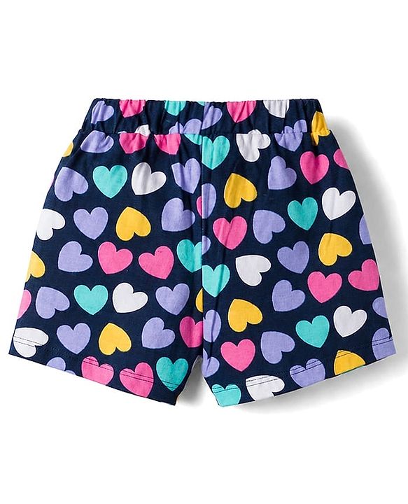 Babyhug Single Jersey Knit Mid Thigh Printed Shorts Pack of 2 - Multicolor
