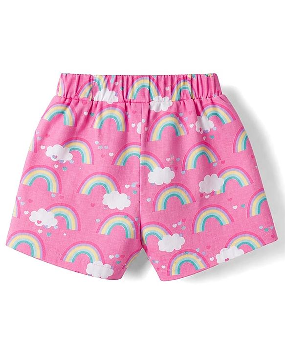 Babyhug Single Jersey Knit Mid Thigh Printed Shorts Pack of 2 - Multicolor