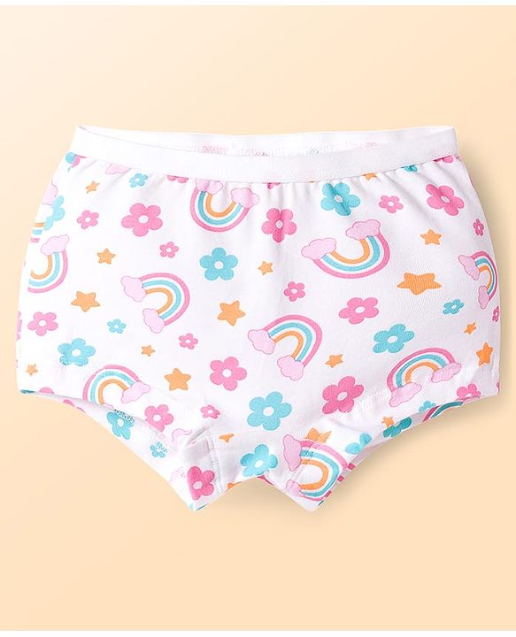 Babyhug  Cotton Lycra Knit Hipster With Polka Dot Print Pack of 3 - Light Blue Pink & White