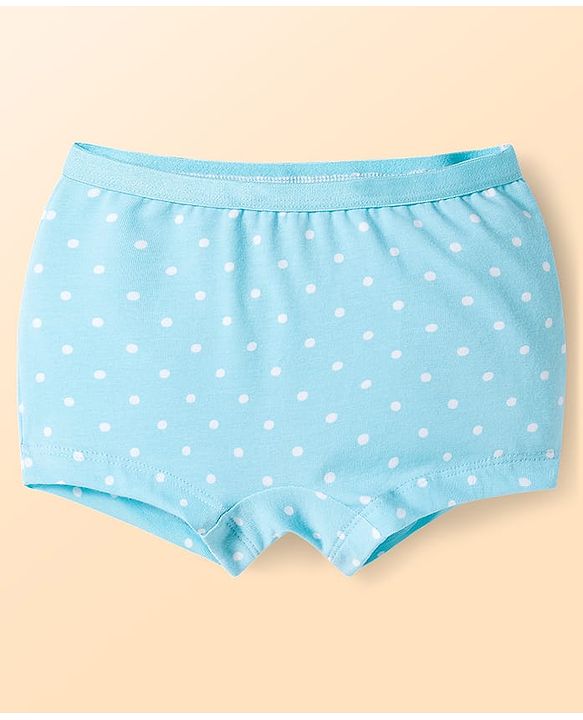 Babyhug  Cotton Lycra Knit Hipster With Polka Dot Print Pack of 3 - Light Blue Pink & White
