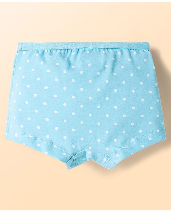 Babyhug  Cotton Lycra Knit Hipster With Polka Dot Print Pack of 3 - Light Blue Pink & White