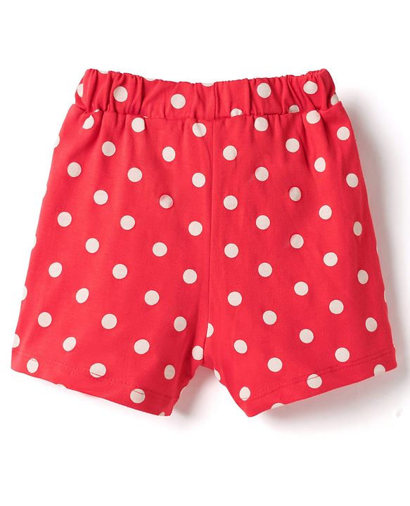 Babyhug Single Jersey Knit Mid Thigh Shorts with Tropical Theme Print & Bow Applique Pack of 2 - Multicolor