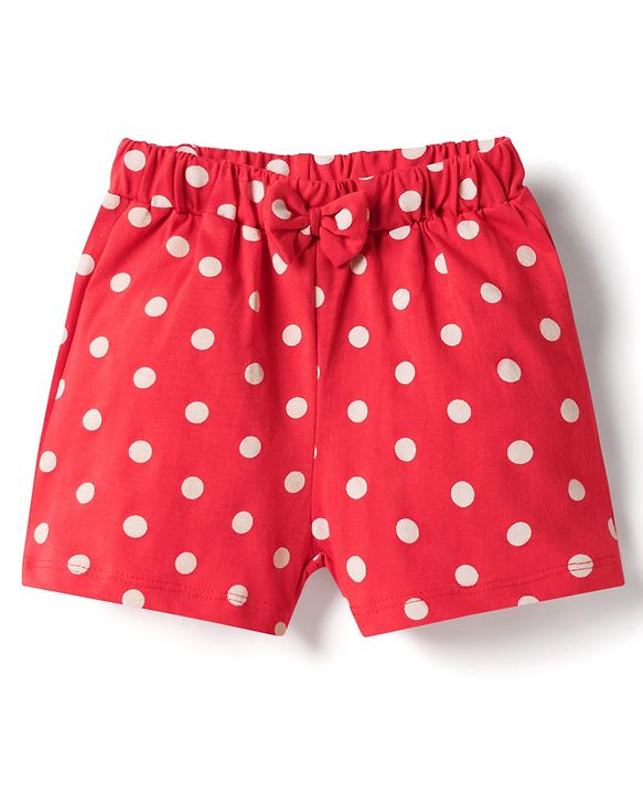 Babyhug Single Jersey Knit Mid Thigh Shorts with Tropical Theme Print & Bow Applique Pack of 2 - Multicolor