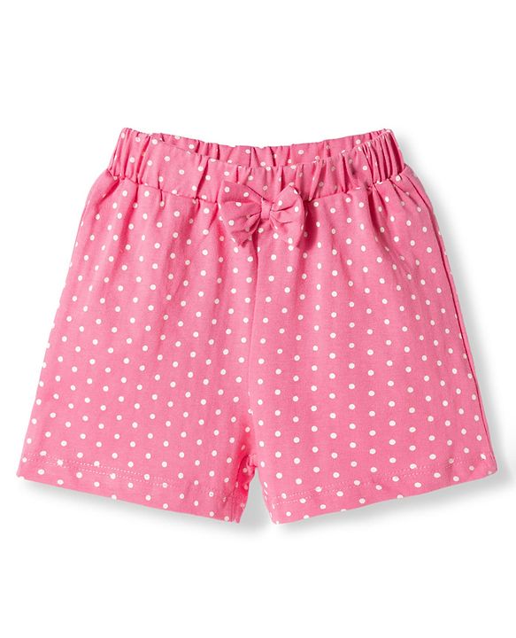 Babyhug Single Jersey Knit Mid Thigh Printed Shorts with Bow Applique Pack of 3 - Multicolor