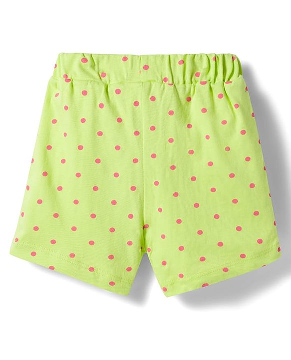Babyhug Single Jersey Knit Mid Thigh Polka Dot Printed Shorts with Bow Applique Pack of 3 - Multicolor