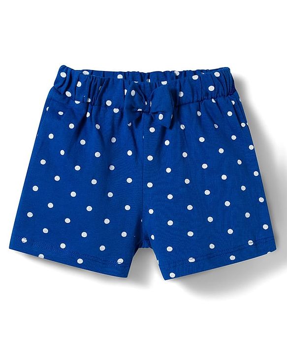 Babyhug Single Jersey Knit Mid Thigh Polka Dot Printed Shorts with Bow Applique Pack of 3 - Multicolor