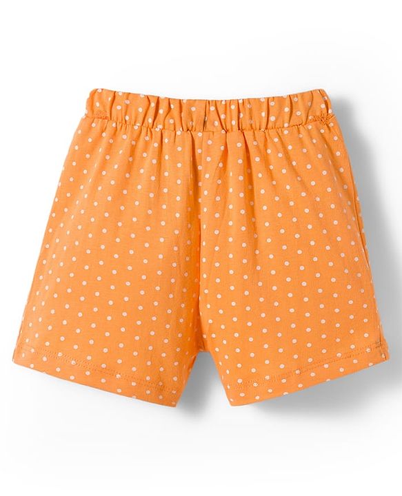 Babyhug Single Jersey Knit Mid Thigh Polka Dots Printed Shorts With Bow Applique Pack Of 3 - Multicolour
