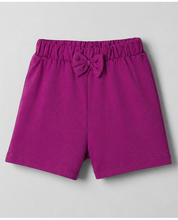 Babyhug Single Jersey Knit Mid Thigh Floral Printed Shorts With Bow Applique Pack Of 3 - Multicolor