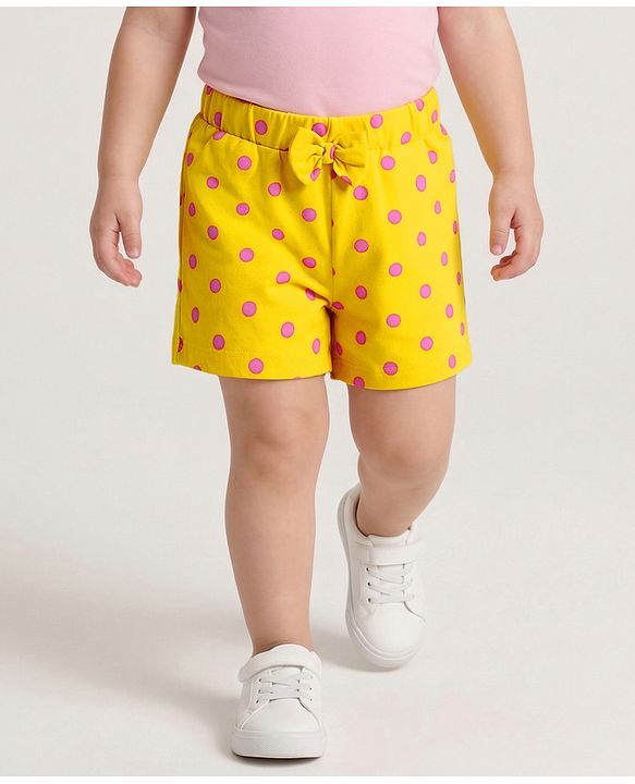 Babyhug Single Jersey Knit Mid Thigh Floral Printed Shorts with Bow Applique Pack of 3 - Multicolor
