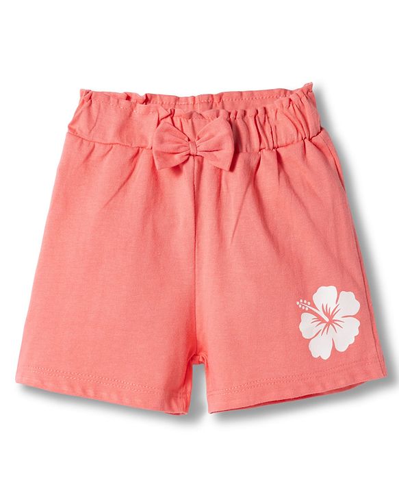 Babyhug Single Jersey Knit Mid Thigh Tropical Theme Printed Shorts with Bow Applique Pack of 3 - Multicolor