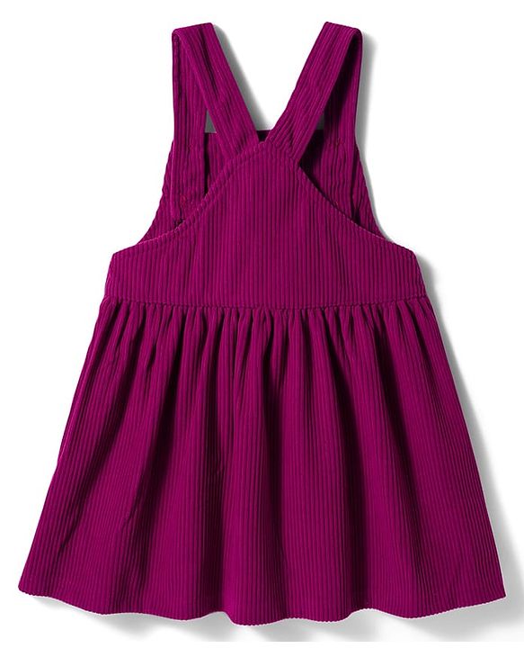 Babyhug Cotton Woven Half Sleeves Pinafore Frock with Inner Tee & Little and Loved Print - Light Purple & Wine