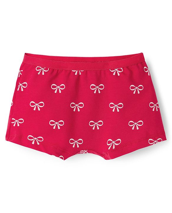 Babyhug Cotton Lycra Knit Hipster With Bow Print Pack Of 3 - Navy Blue Red & White