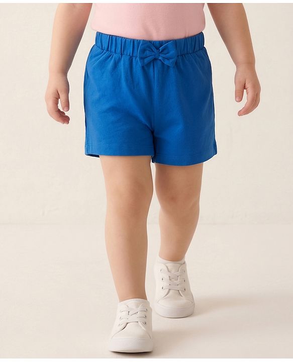 Babyhug Single Jersey Knit Mid Thigh Floral Printed Shorts with Bow Applique Pack of 3 - Multicolor