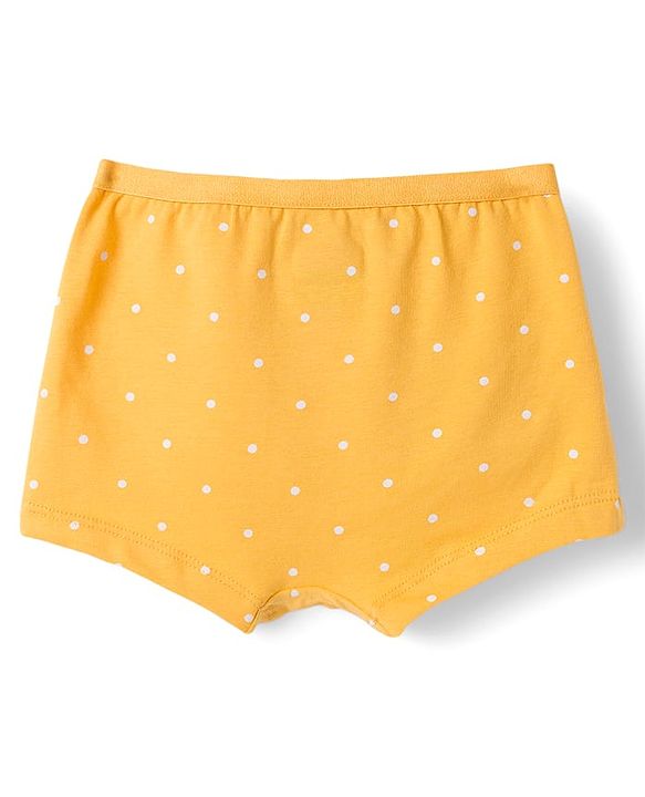 Babyhug Cotton Lycra Knit Hipster With Floral Print Pack Of 3 - Pink Navy Blue & Yellow