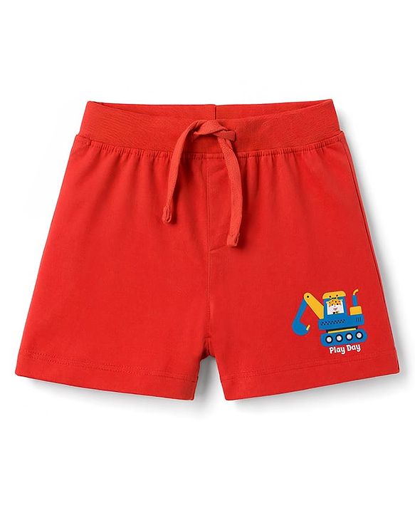 Babyhug Single Jersey Knit Mid Thigh Shorts With Vehicle Print Pack of 3 - Multicolor