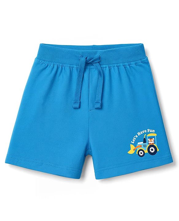 Babyhug Single Jersey Knit Mid Thigh Shorts With Vehicle Print Pack of 3 - Multicolor