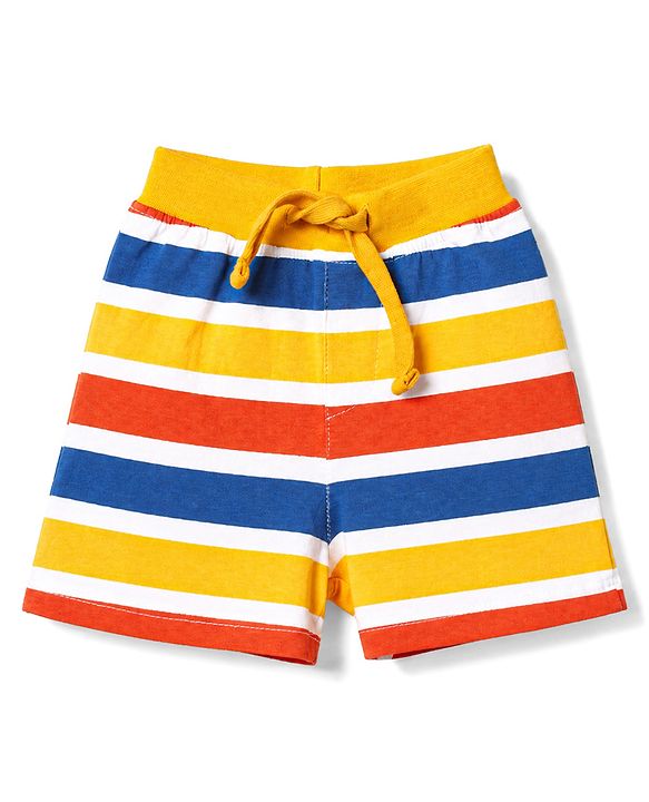 Babyhug Single Jersey Knit Mid Thigh Printed Shorts Pack of 3 - Multicolor