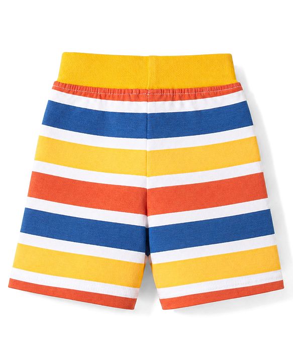 Babyhug Single Jersey Knit Mid Thigh Printed Shorts Pack of 3 - Multicolor