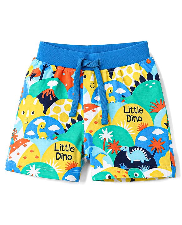 Babyhug Single Jersey Knit Mid Thigh Printed Shorts Pack of 3 - Multicolor