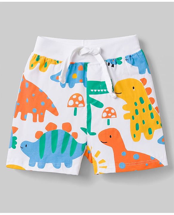 Babyhug Single Jersey Knit Mid Thigh Printed Shorts Pack of 3 - Multicolor