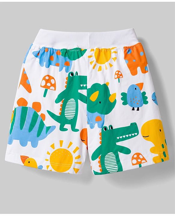 Babyhug Single Jersey Knit Mid Thigh Printed Shorts Pack of 3 - Multicolor