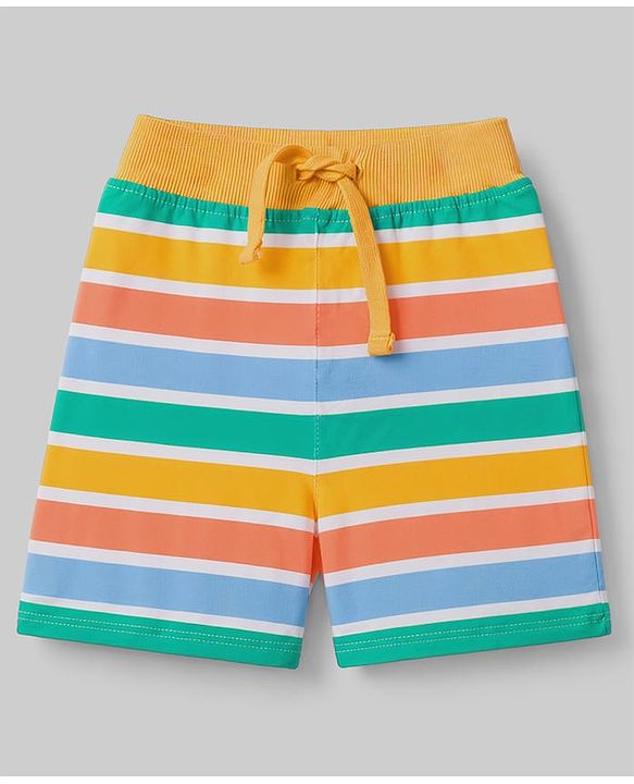 Babyhug Single Jersey Knit Mid Thigh Printed Shorts Pack of 3 - Multicolor