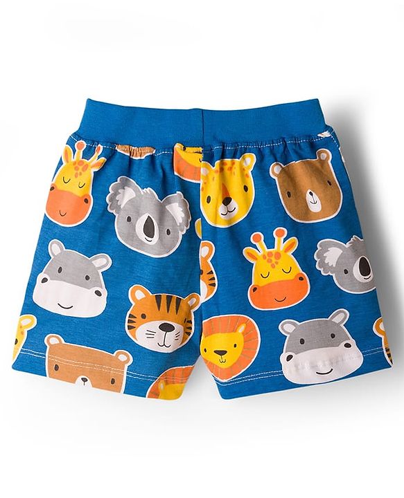 Babyhug Single Jersey Knit Mid Thigh Shorts with Animal Print Pack of 3 - Multicolor
