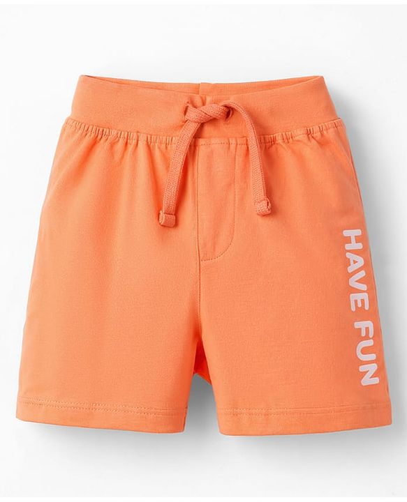 Babyhug Single Jersey Knit Mid Thigh Solid & Printed Shorts Pack of 3 - Multicolor