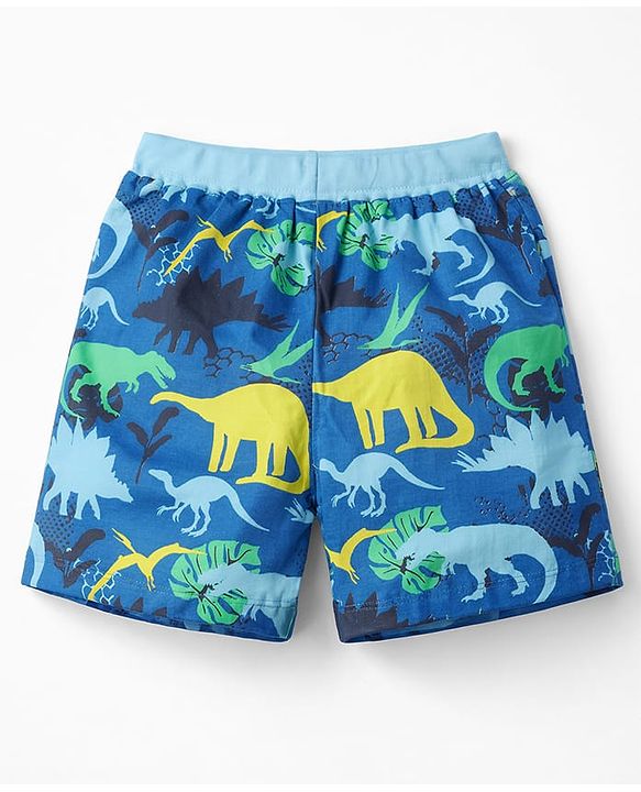 Babyhug Single Jersey Knit Mid Thigh Shorts with Dino Print Pack of 3 - Multicolor